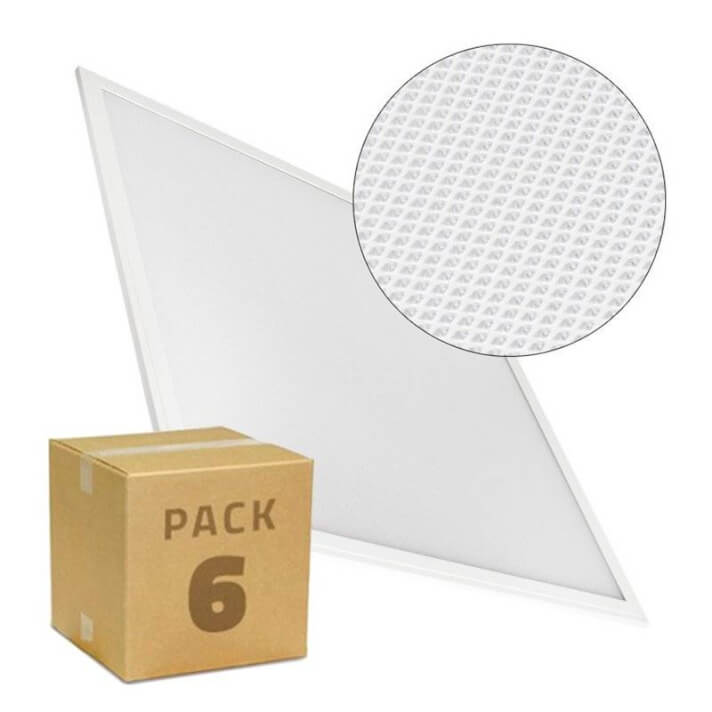 Pack x6 Panel LED ultrafino antideslumbramiento 4000lm