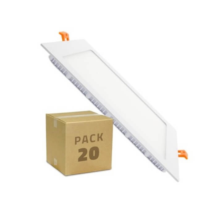 Pack x20 Placa LED cuadrada 22'5x22'5cm 18W