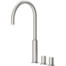 Grifo lavabo acero alto bimando en batería PROJECT-TRES