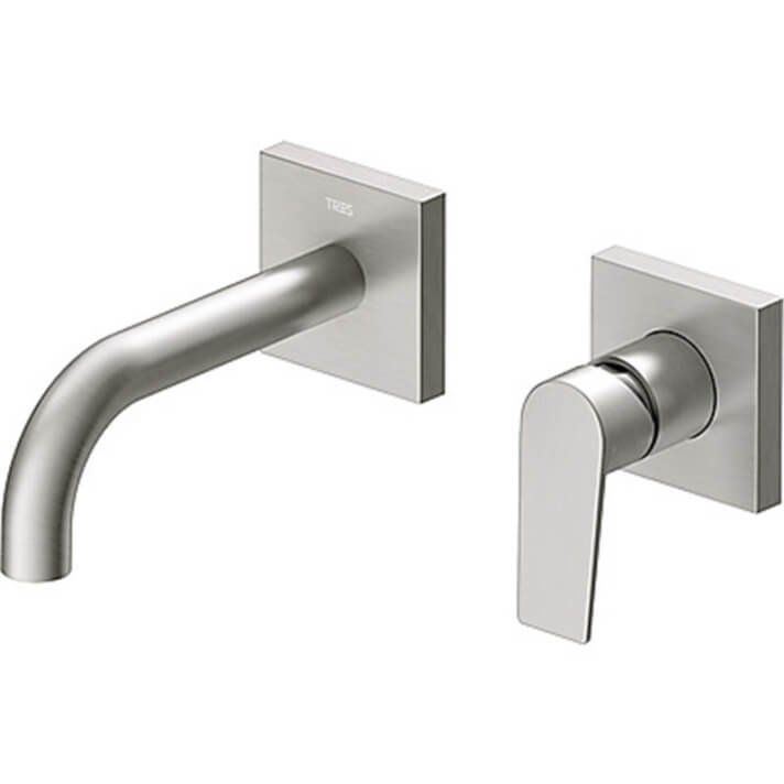 Grifo de pared lavabo acero de 2 centros PROJECT TRES