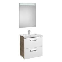 Pack mueble 60cm dos cajones blanco-fresno Prisma Roca