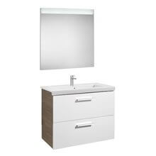 Pack mueble 80cm dos cajones blanco-fresno Prisma Roca