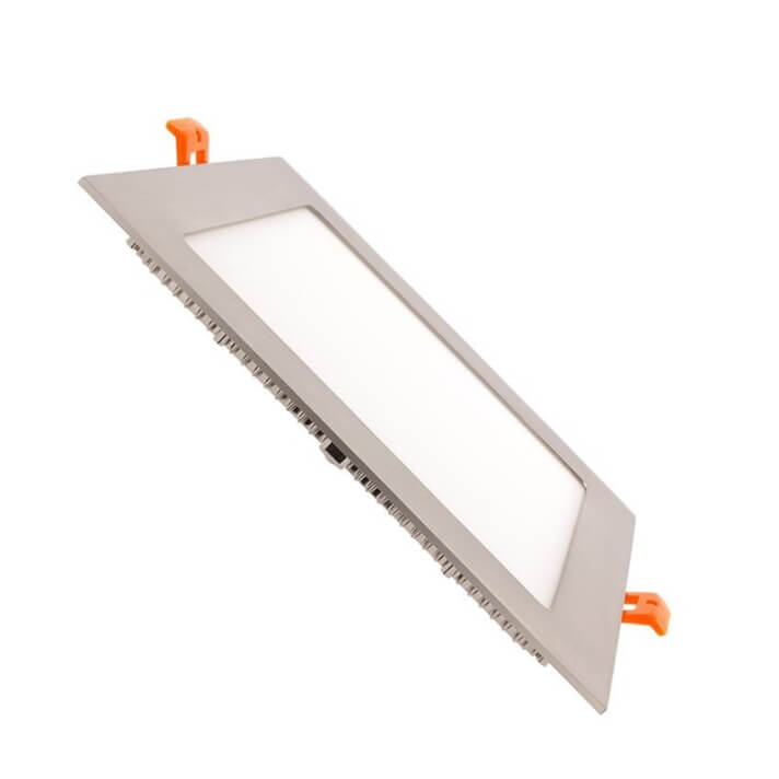 Placa LED cuadrada ultrafina 20x20cm 15W plata