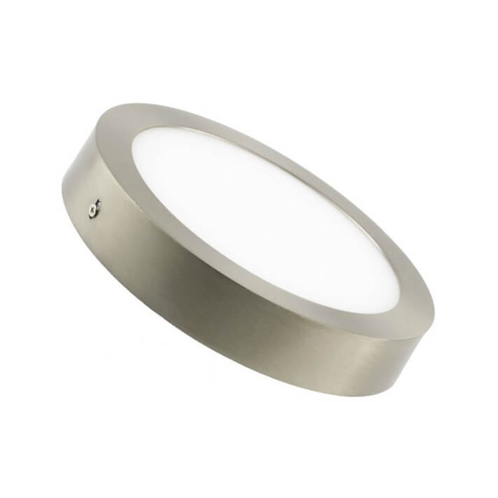 Plaf&oacute;n LED de techo redondo &Oslash;22'5x4cm 18W plata
