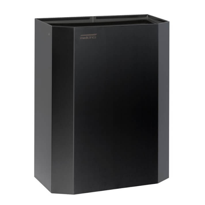 Papelera ba&ntilde;o abierta 25L negro Mediclinics