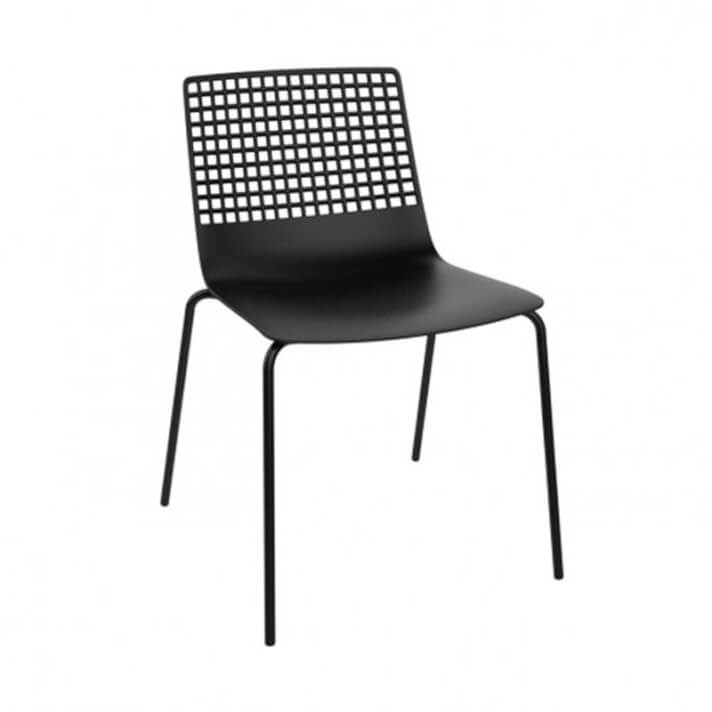 Set de 2 sillas negras apilables Wire Resol