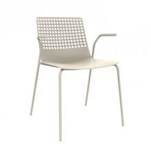 Conjunto de 2 sillas con brazos marfil Wire Resol
