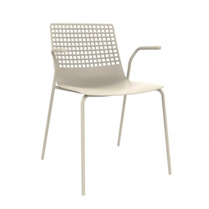 Conjunto de 2 sillas con brazos marfil Wire Resol