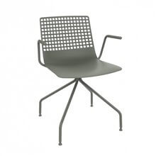 Juego de 2 sillas con reposabrazos gris verdoso Wire Resol