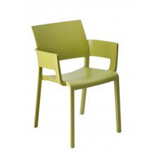 Set de 2 sillas verde olivo apilables Fiona Resol
