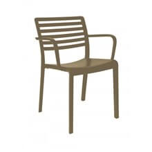 Set de 2 sillas con brazos chocolate Lama Resol