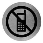 Señal color negro prohibido usar móvil Mediclinics