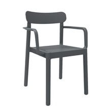 Pack de 4 sillas con brazos gris oscuro Elba Resol