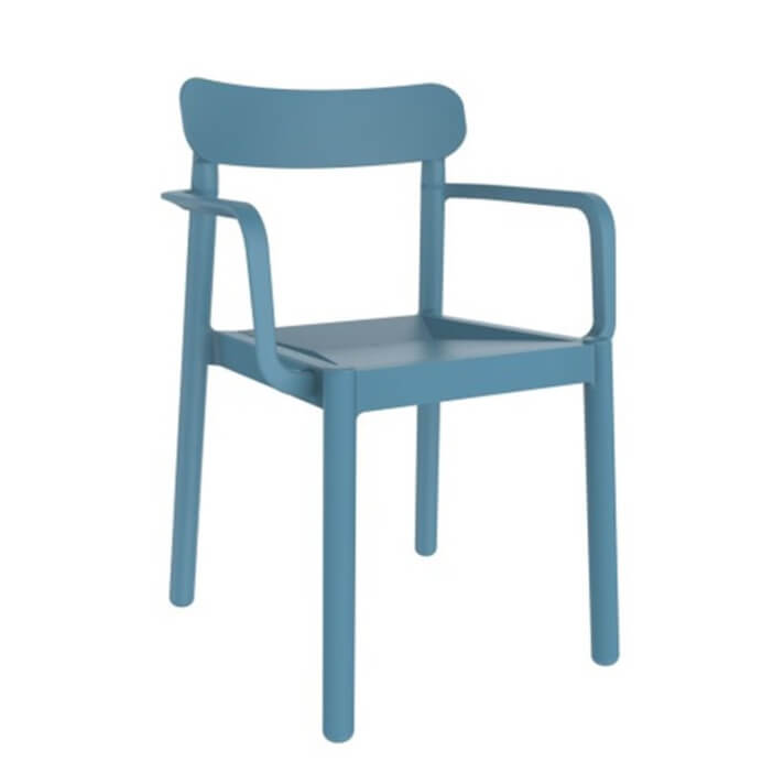 Set de 4 sillas con brazos en azul Elba Resol