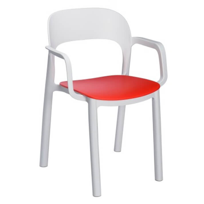 Set de 4 sillas apilables con brazos Ona Resol
