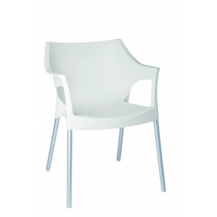 Set de 2 sillas apilables blancas Pole Resol