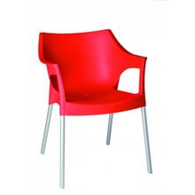 Pack de 2 sillas rojas apilables Pole Resol