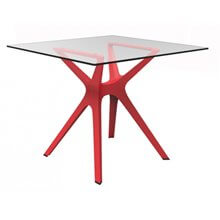 Mesa roja cristal VELA S 90 de Resol