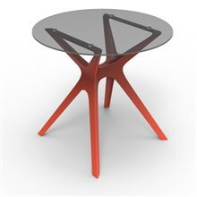 Mesa roja cristal VELA S Ø70 de Resol