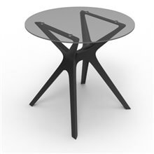 Mesa negra cristal VELA S Ø90 de Resol