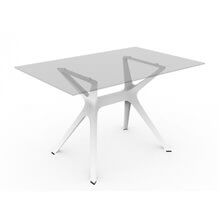 Mesa blanca cristal VELA M de Resol