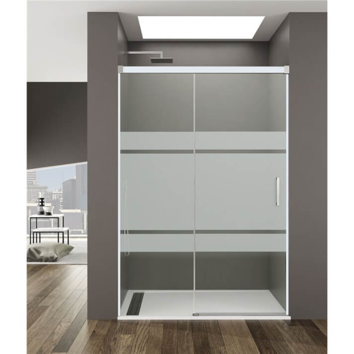 Mampara frontal 1 corredera serigrafia BASIC BLANCO GME
