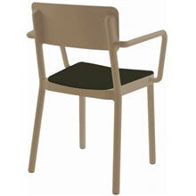 Set de 4 sillas brazos arena con tapizado negro Lisboa Resol
