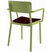Set de 4 sillas brazos verdes con tapizado negro Lisboa Resol