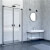 Mampara frontal 2 abatibles DOHA BLACK Doccia