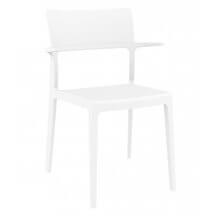 Set de 4 sillas apilables blancas Plus Resol