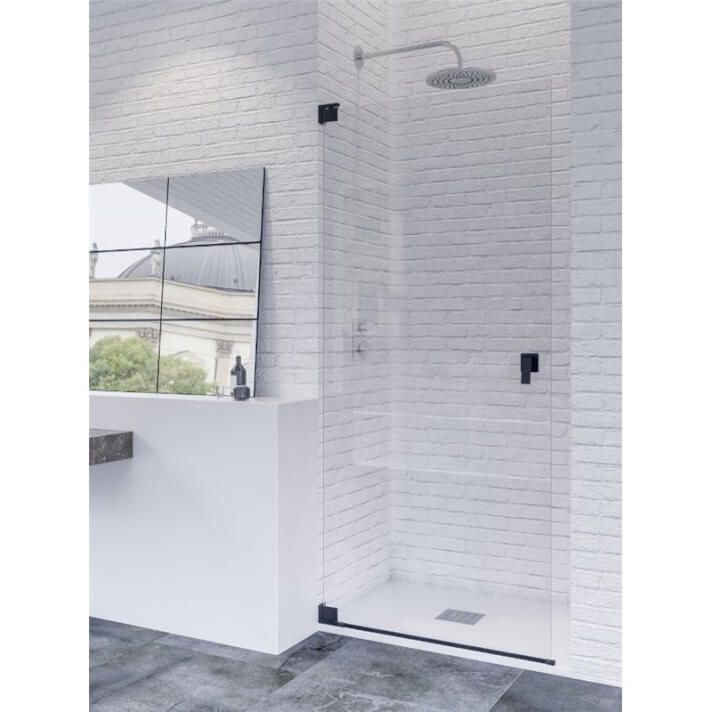 Mampara frontal 1 abatible libre YAKARTA BLACK Doccia