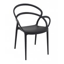 Pack de 4 sillas con brazos negras Mila Resol