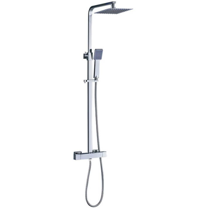 Conjunto de ducha termoest&aacute;tico cuadrado EXTRAPLANO - OXEN