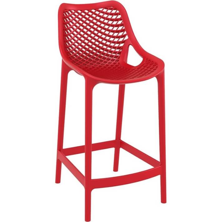 Juego de 4 taburetes rojos Grid Resol