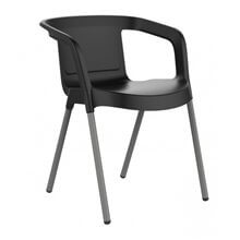 Set de 18 sillas negras con respaldo bajo Malta Resol