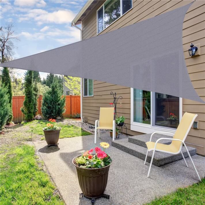 Toldo vela triángulo 3x3x3m gris Outsunny