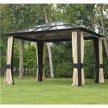 Pérgola 3x3,6x2,65m marrón y crema Outsunny 