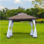 Pérgola 3x3x2,7m café y blanco Outsunny 