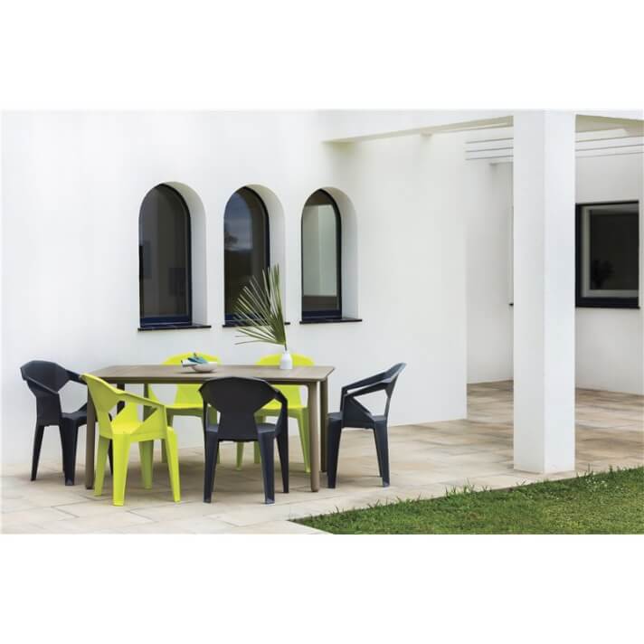 Pack de 24 sillones monobloc gris oscuro Delta Resol