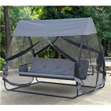 Cama balancín mosquitera de jardín 240x140x197 Outsunny
