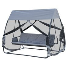 Cama balancín mosquitera de jardín 240x140x197 Outsunny