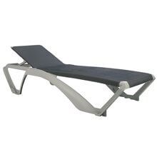 Set de 2 tumbonas gris plata con textilene blue jeans Marina Club Resol