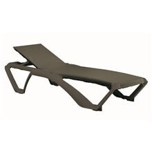 Set de 2 tumbonas wenge con textilene color chocolate Marina Club Resol