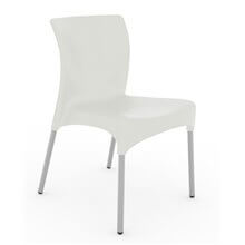 Set de 2 sillas apilables blancas Moon Resol