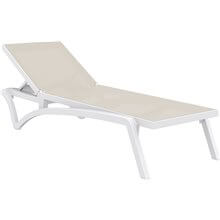 Set de 2 tumbonas blancas textilene beige Capri Resol
