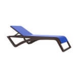 Set de 2 tumbonas wenge textilene azul Sky Premium Resol
