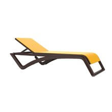 Set de 2 tumbonas wenge textilene amarillo Sky Premium Resol