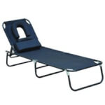 Tumbona Negra con almohada facial Outsunny