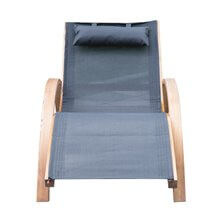 Tumbona Negra de madera Outsunny