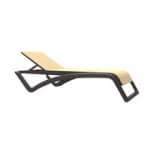 Set de 2 tumbonas wenge textilene beige Sky Club Resol